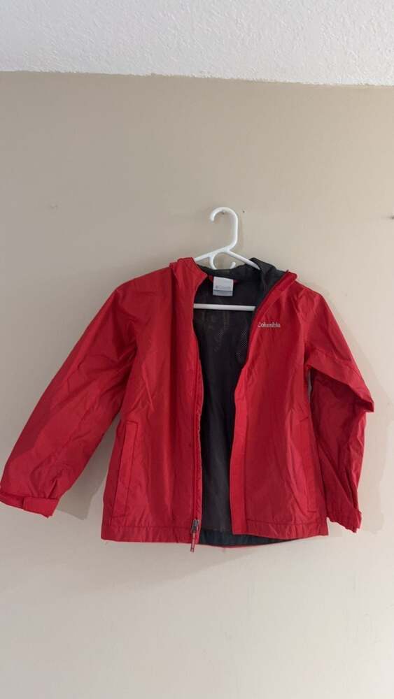 Columbia Red Lightweight Rain Jacket - Kids' Size M